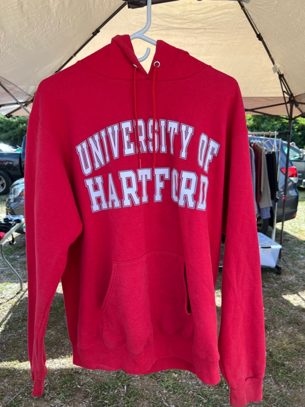 Champion Red University of Hartford Crewneck Hoodie